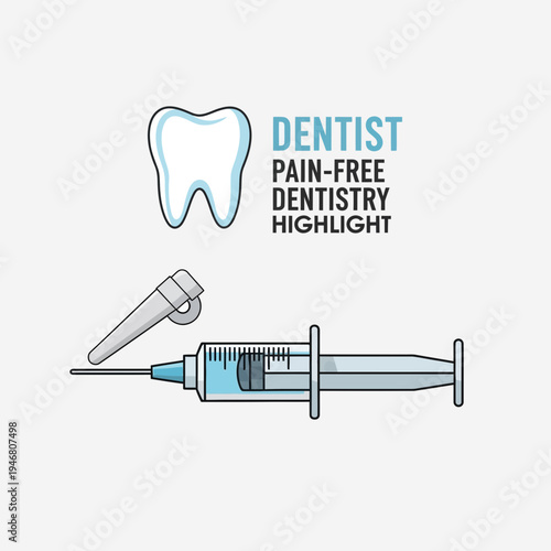 Modern Dental Health Icon Illustrating Painless Dentistry and Oral Hygiene Procedures