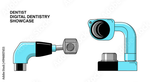 Modern Dental Instruments Display: Futuristic Equipment for Advanced Oral Care Procedures