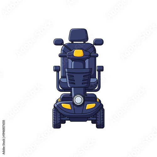 Modern Electric Mobility Scooter Isolated on White Background for Elderly Assistance