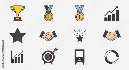 Business Awards and Success Symbols.