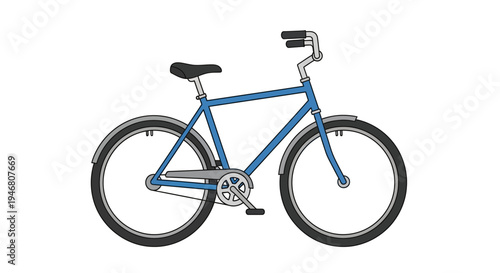 Blue bicycle with black tires.