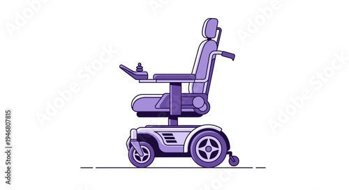 Modern Electric Wheelchair Illustration Depicting Mobility and Independence for People