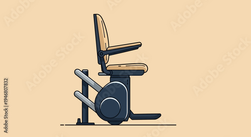 Modern Exercise Equipment Illustration Depicting Comfortable Chair with Futuristic Design