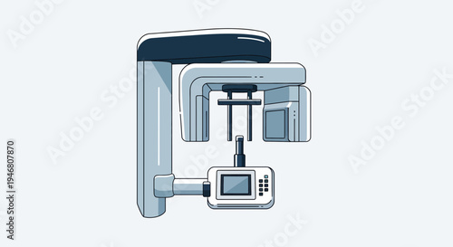 Modern Dental X-Ray Equipment Illustration Against a Plain Background for Medical Concepts
