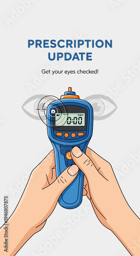 Modern Eye Care Illustration Showing Precision Equipment for Sight Testing and Vision Health