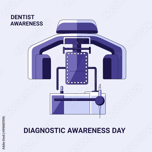 Modern Dental X-Ray Equipment Illustration For Healthcare Awareness And Diagnostic Day
