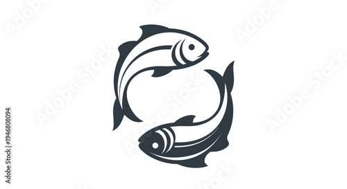 Two Black and White Fish Swimming.