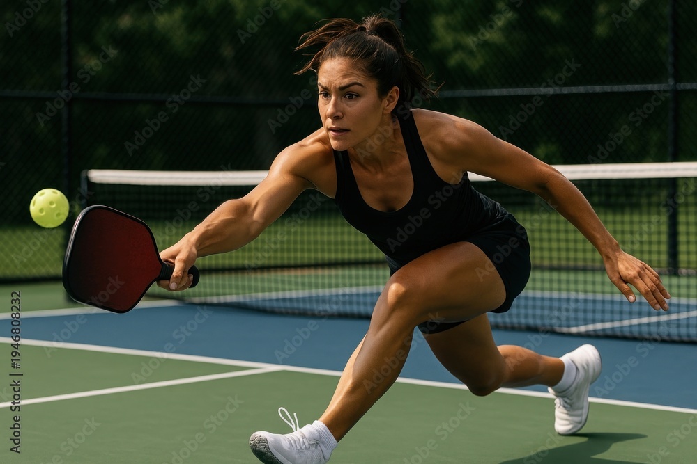 Fototapeta premium Dynamic pickleball player action.