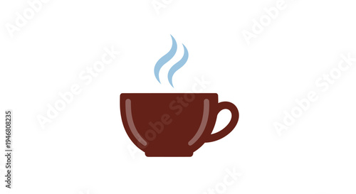 Brown Coffee Cup with Steam Rising.