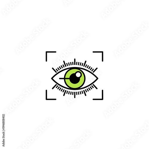 Modern Eye Scan Symbol Illustrating Biometric Identification And Digital Security