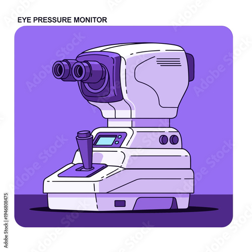 Modern Glaucoma Screening Equipment Depicted With Clean Lines And Simplified Aesthetic