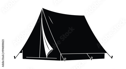 Vector illustration of a black tent