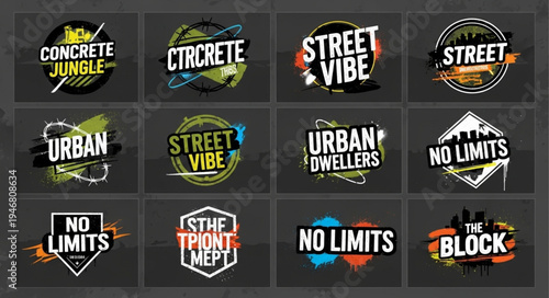 Urban themed vector graphics with street style designs and bold typography, perfect for edgy branding and modern apparel.