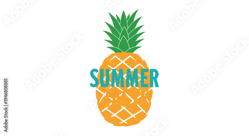 Summer pineapple icon vector