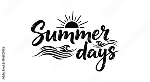 Summer days typography vector illustration