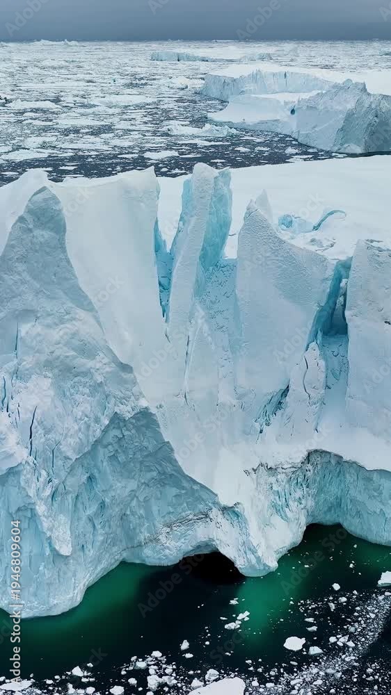 custom made wallpaper toronto digitalAerial perspective of a majestic iceberg in Greenland, vertical video showing the scale of the arctic ice. Massive iceberg floating in the cold arctic ocean