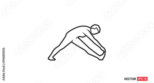 Man performing yoga stretching exercise in a white background illustration.