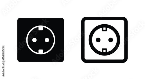Two black and white illustrations of electrical power connectors