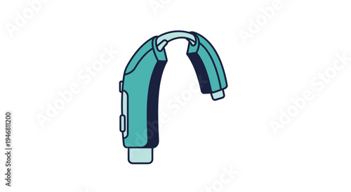 Modern Hearing Aid Illustration: Minimalist Design for Enhanced Auditory Experience