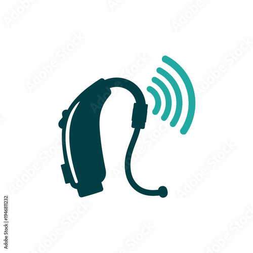 Modern Hearing Aid Illustration Symbolizing Sound Amplification and Audio Enhancement Technology