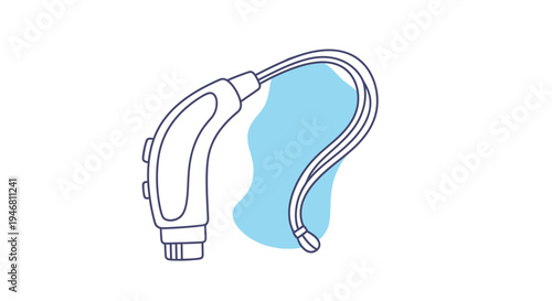 Modern Hearing Device Illustration Depicting Improved Sound Reception and Quality, Artistic Design