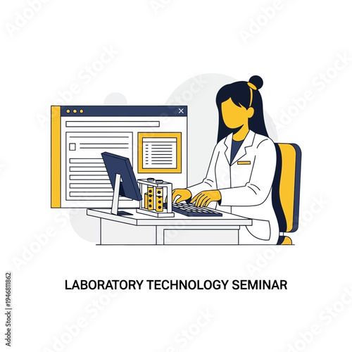 Modern Laboratory Scientist Analyzing Data and Conducting Research in a Clinical Setting