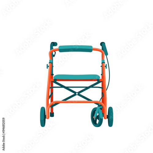 Modern Mobility Aid: Vibrant Walker Design Promoting Senior Independence and Assisted Movement