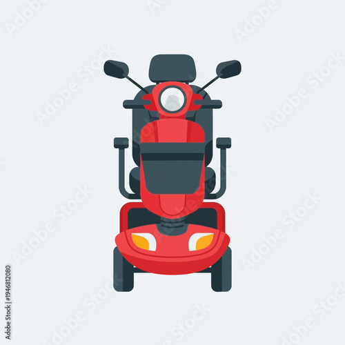 Modern Mobility Scooter Illustration Depicting Independence and Enhanced Accessibility