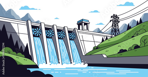 Hydroelectric power plant generating renewable energy