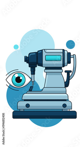 Modern Ophthalmic Examination Equipment Illustrating Eye Health And Vision Care in Clinical Settings