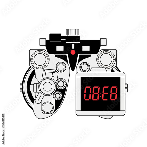 Modern Ophthalmic Examination Instrument Depicting Precise Measurements And Digital Display