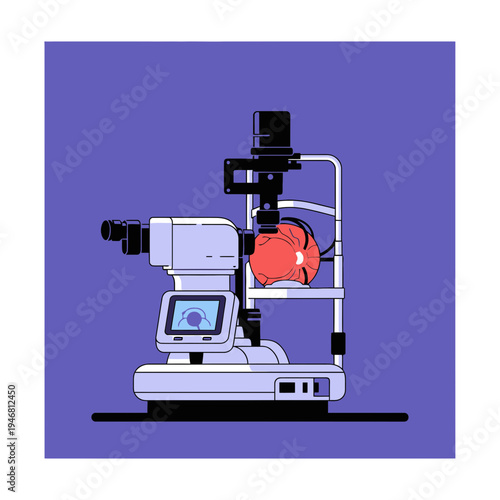 Modern Ophthalmic Instrument Depicting Eye Examination Equipment With Innovative Technology