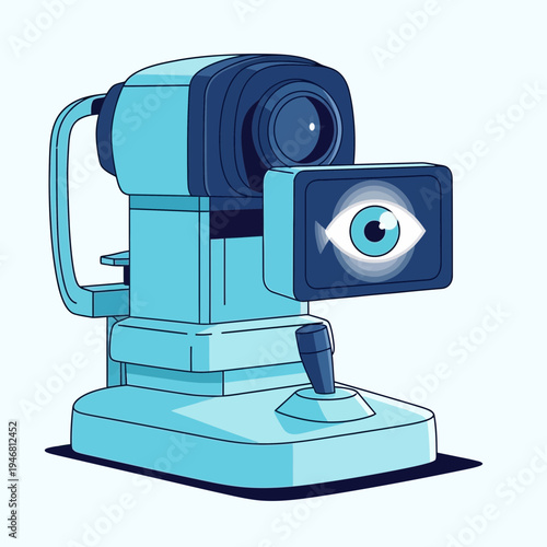 Modern Ophthalmic Instrument Depicting Eye Examination Processes With Clear Visuals and Precision