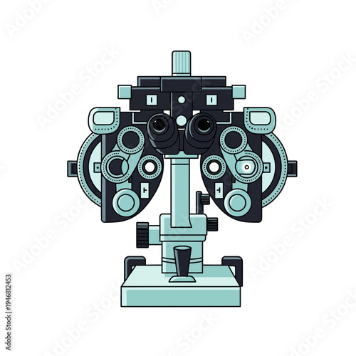 Modern Ophthalmic Instrument Depicting Vision Analysis in Eye Care, Diagnostic Equipment