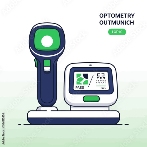Modern Optometry Instruments Depicting Eye Examination Process In Medical Illustration Format