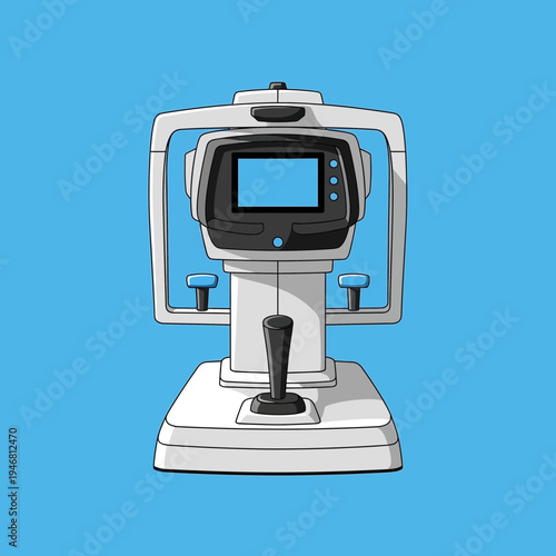 Modern Ophthalmic Instrument Depiction: Advanced Eye Examination Technology Illustration