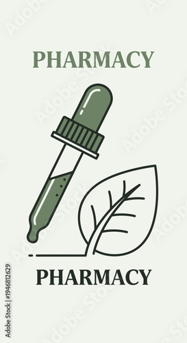 Modern Pharmacy Concept: A Minimalist Depiction of Natural Remedies for Health and Wellness