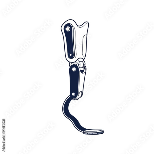 Modern Prosthetic Leg Illustration: Innovative Medical Device for Enhanced Mobility and