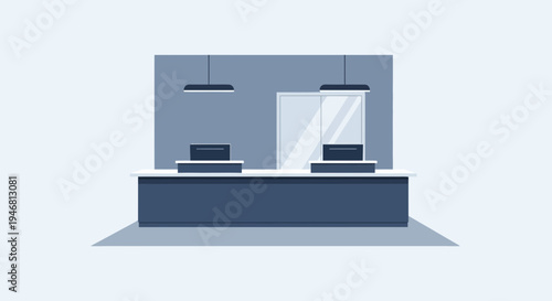 Modern Reception Area Illustration For Corporate Environments, Banking, And Customer Service