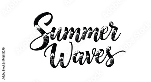 Summer Waves vector typography