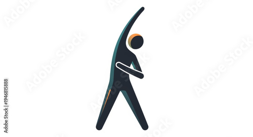 Person stretching arms up and to the side.