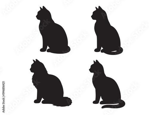 Two cats cuddling together in a pixelated, monochromatic illustration Vector