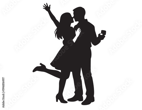 Two people engaged in a lively conversation with animated gestures. Vector