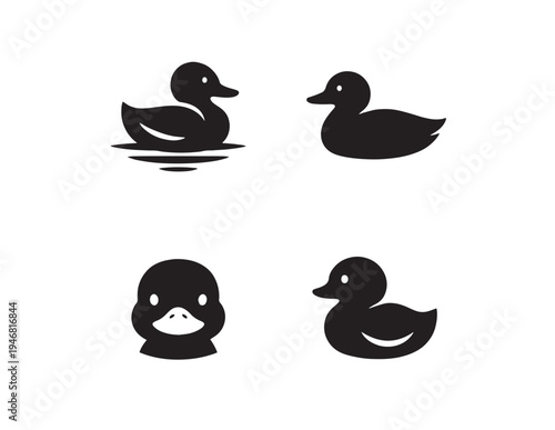 A pixelated duck swimming gracefully in a serene body of water Vector