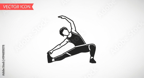 Man stretching in a yoga pose illustration.
