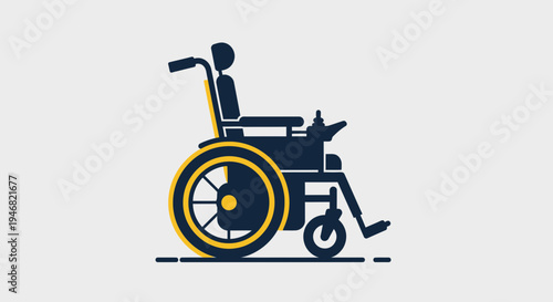 Modern Wheelchair Graphic Depicting Mobility, Independence, And Assistance Technology