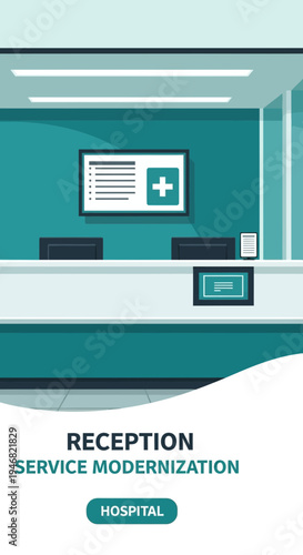 Modernized Hospital Reception Area: Minimalist Healthcare Design for Efficient Service Delivery