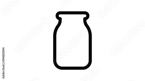 Simple milk bottle line icon. A minimal vector symbol for dairy, food, drink, and nutrition concepts. Perfect for web design, logos, and packaging.