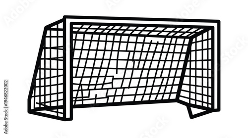 Clean, minimalist vector illustration of a soccer goal. Ideal for sports apps, websites, game interfaces, and graphic design projects requiring a clear, scalable football icon.