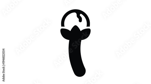 Minimalist black clove spice icon. A simple, flat vector graphic for cooking, recipes, aromatherapy, and seasoning logos. Perfect for culinary or wellness designs.